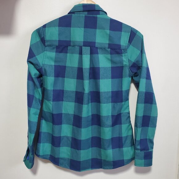 DIXXON Niagara Flannel Shirt Plaid Button Up Grunge Blue Green Women's Small - Picture 8 of 13